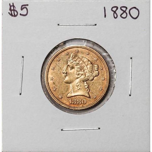 1880 $5 Liberty Head Half Eagle Gold Coin