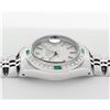Image 3 : Rolex Ladies Stainless Steel Silver Index Emerald and Diamond Datejust Wristwatch