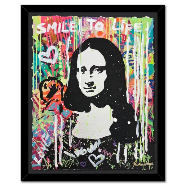 Nastya Rovenskaya "The Colours of Mona Lisa" Original Mixed Media on Paper