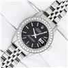 Image 2 : Rolex Ladies Stainless Steel Black Index Diamond Datejust Wristwatch
