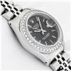 Image 5 : Rolex Ladies Stainless Steel Black Index Diamond Datejust Wristwatch
