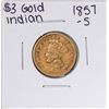 Image 1 : 1857-S $3 Indian Princess Head Gold Coin