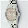 Image 6 : Rolex Ladies Stainless Steel Salmon Roman Datejust Wristwatch