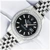 Image 1 : Rolex Ladies Stainless Steel Black Index Diamond Datejust Wristwatch