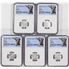 Image 1 : Lot of (5) 2021-Mo Mexico 1/10 oz Silver Libertad Coins NGC MS69