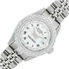 Image 3 : Rolex Ladies Stainless Steel White Roman Diamond Datejust Wristwatch