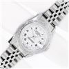 Image 4 : Rolex Ladies Stainless Steel White Roman Diamond Datejust Wristwatch