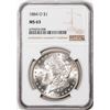 Image 1 : 1884-O $1 Morgan Silver Dollar Coin NGC MS63