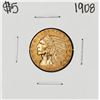 Image 1 : 1908 $5 Indian Head Half Eagle Gold Coin
