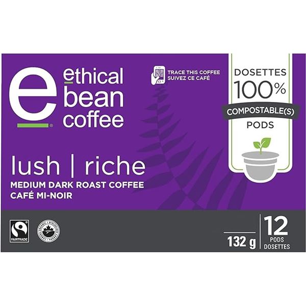 CASE WITH 6 BOXES OF 12 LUSH ETHICAL BEAN K-CUPS