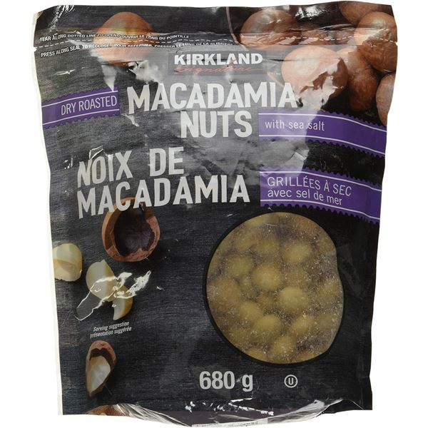 NEW BAG OF KIRKLAND MACADAMIA NUTS WITH SEA SALT