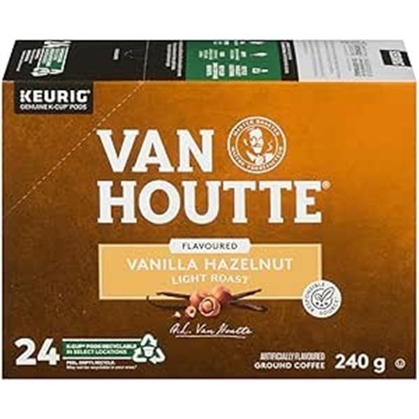 CASE W/4 24 PACKS VAN HOUTTE VANILLA HAZ. K-PODS