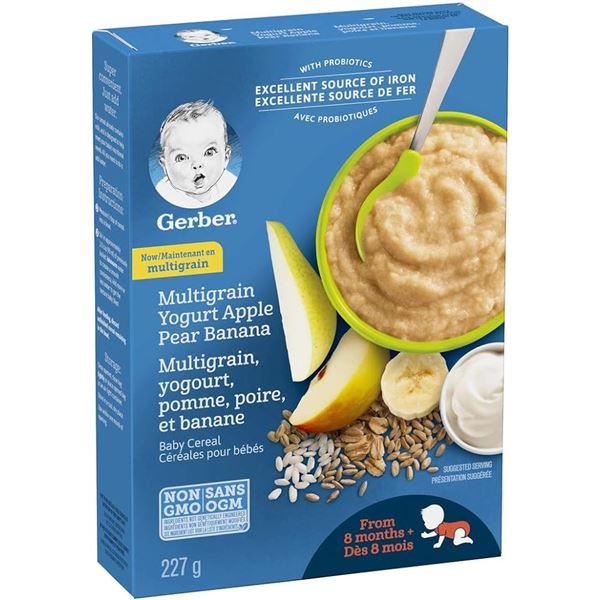 CASE WITH 6 227G BOXES OF GERBER CERIAL