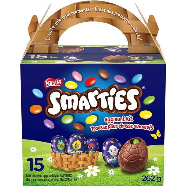 NEW BOX OF NESTLE SMARTIES EGG HUNT KIT - 15 EGGS