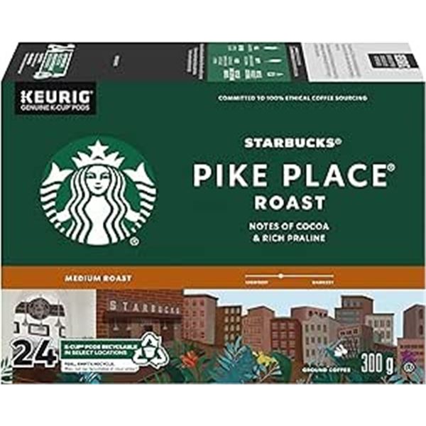BOX OF 24 STARBUCKS PIKE PLACE KERIG K-CUPS