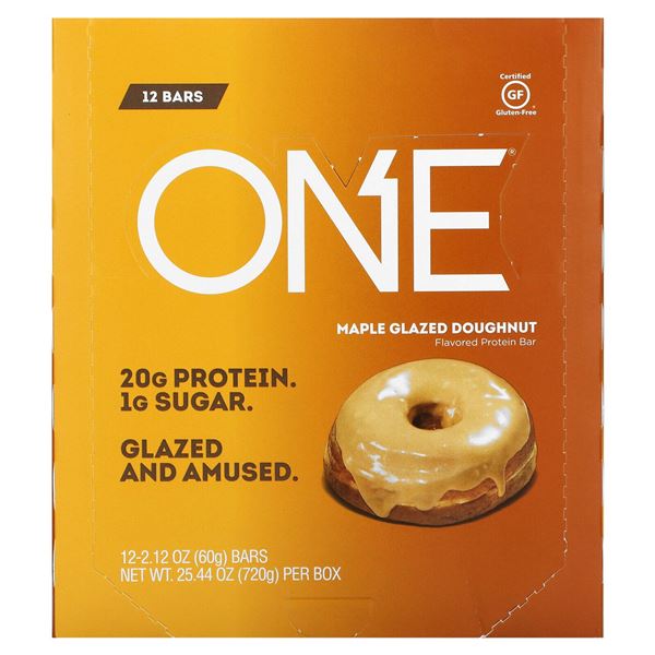 BOX OF 12 60G ONE GLAZED AND AMUSED PROTEIN BARS