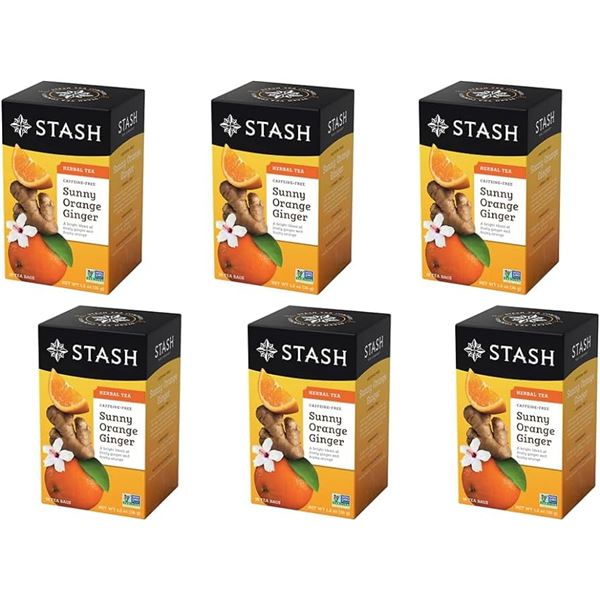 CASE WITH 6 BOXES OF STASH SUNNY ORANGE GINGER TEA