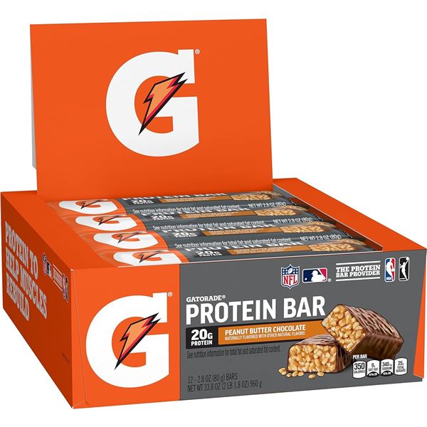 NEW BOX OF 12 GATORADE PEANUT BUTTER CHOCOLATE