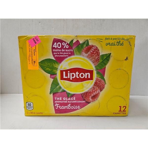 CASE WITH 12 LIPTON RASPBERRY REAL TEA, 355ML CANS