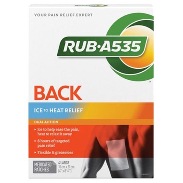 BOX OF 4 LARGE RUB A535 MEDICATED PATCHES