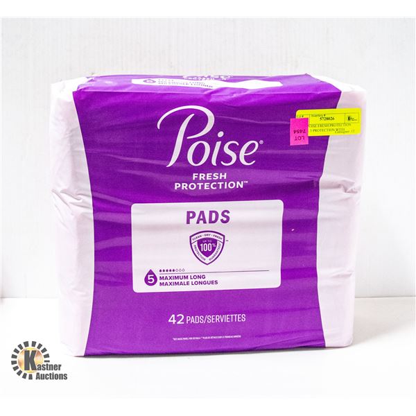 NEW POISE FRESH PROTECTION LEVEL 5 PROTECTION WITH