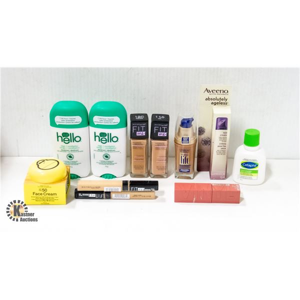LARGE BAG OF ASSORTED MAKE-UP AND SKIN CARE ITEMS
