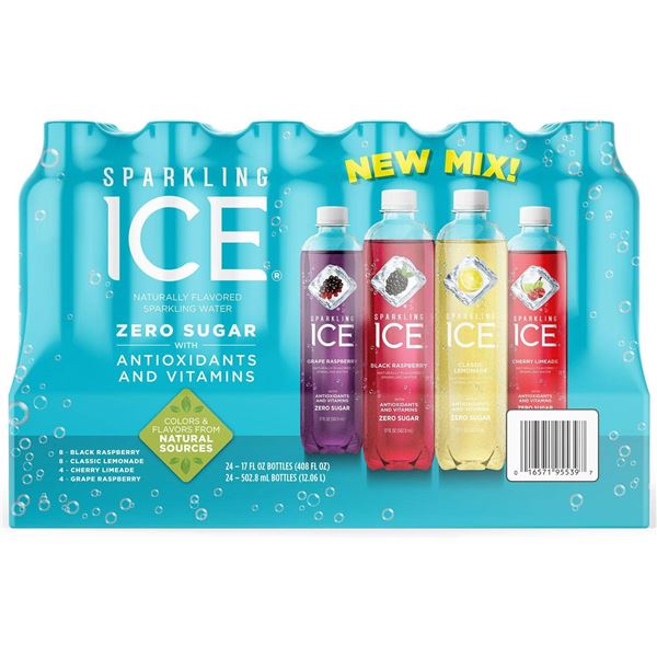 NEW CASE OF 24 SPARKLING ICE FLAVOURED SPARKLING