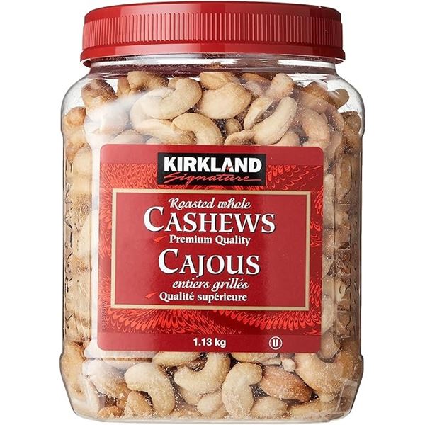 1.13KG CONTAINER OF KIRKLAND ROASTED CASHEWS