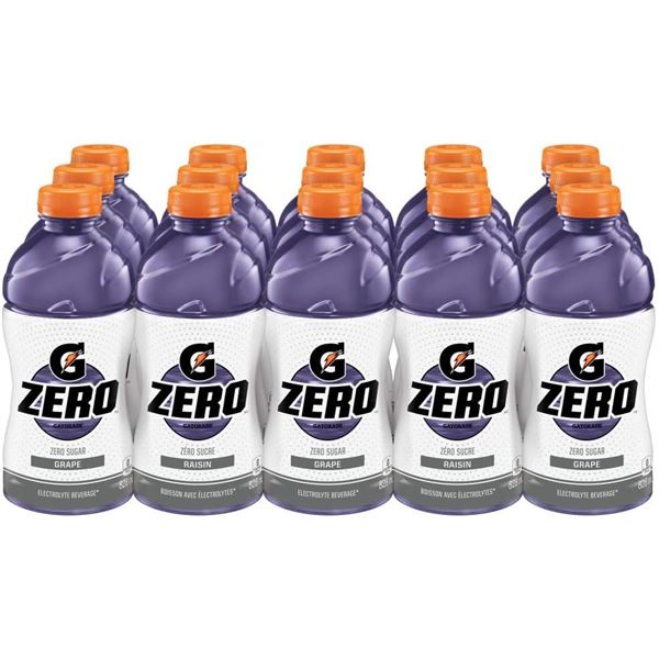 NEW CASE OF 15 GATORADE ZERO GRAPE FLAVOURED