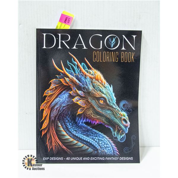 NEW PAPERBACK DRAGON COLOURING BOOK