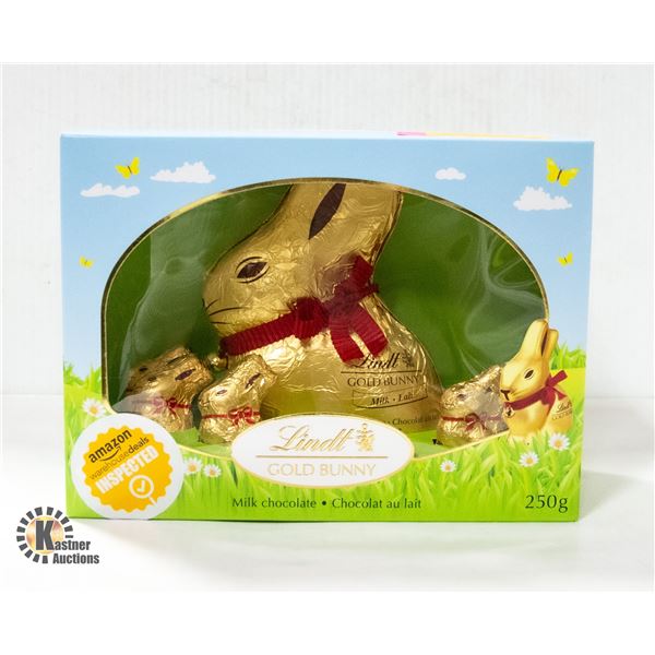 LARGE LINDT 250G MILK CHOCOLATE GOLD BUNNY