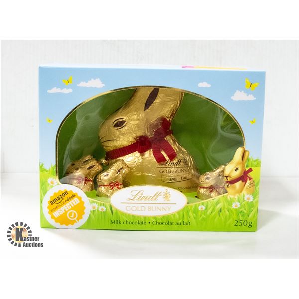 LARGE LINDT 250G MILK CHOCOLATE GOLD BUNNY