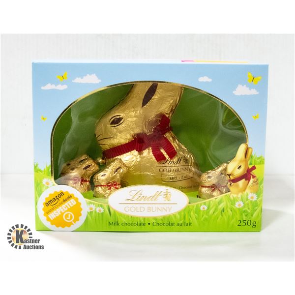 LARGE LINDT 250G MILK CHOCOLATE GOLD BUNNY