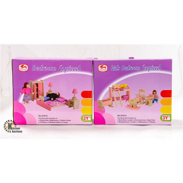 2 NEW JAXTOYS DOLLHOUSE FURNITURE SETS - KIDS