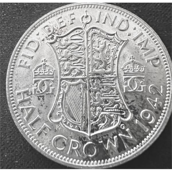 1942 GREAT BRITAIN HALF CROWN SILVER