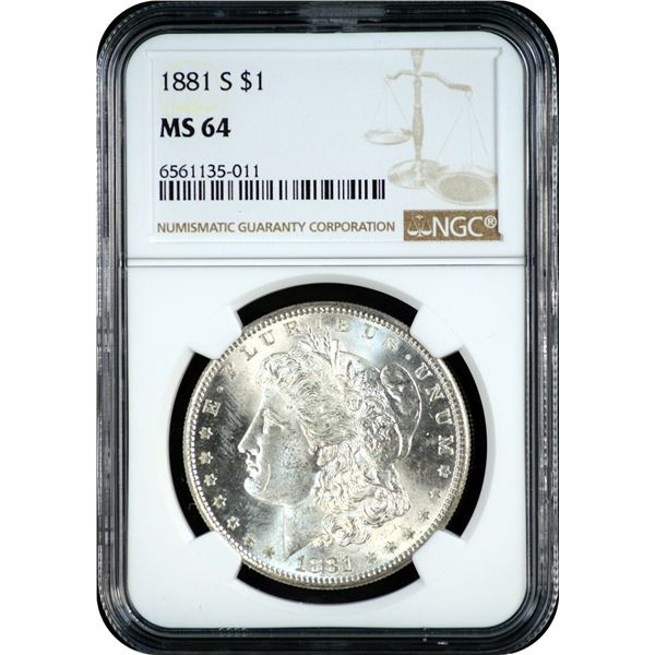 1881-S Morgan Dollar MS-64 NGC