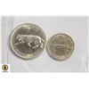 Image 1 : 1867-1967 SILVER CANADA CENTENNIAL 25 & 10 CENT