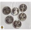 Image 1 : 6 SILVER CANADA 1960'S 25 CENT COINS UNCIRCULATED