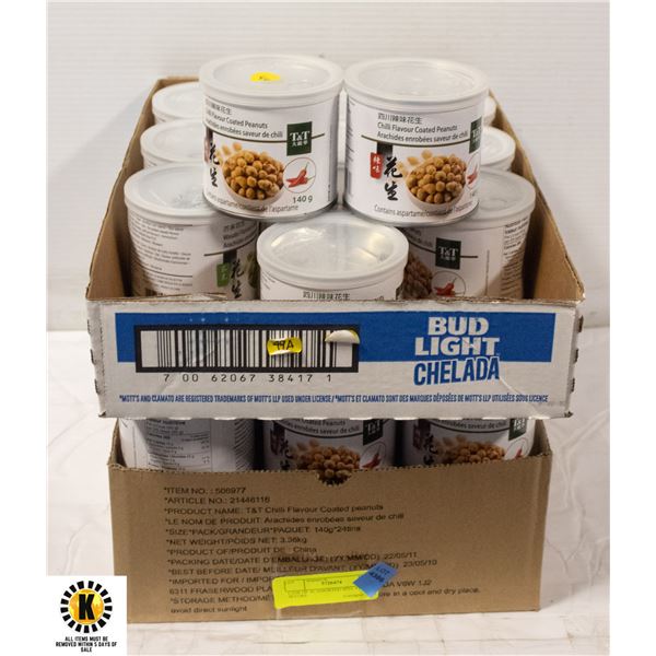 CASE OF 36 ASSORTED SPYC PEANUTS BEST BEFORE