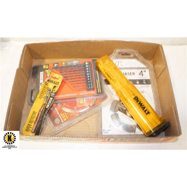 FLAT WITH NEW DRILL BIT SET, DIAMOND BLADE,