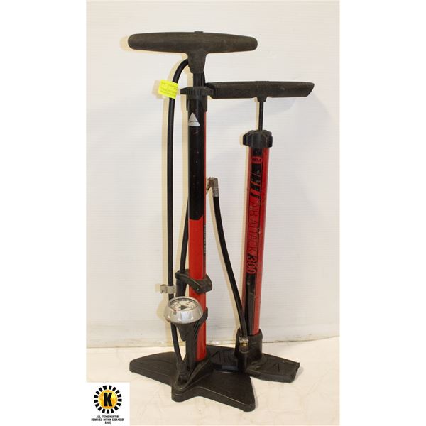 2 QUALITY AIR PUMPS - ONE WITH PRESSURE GUAGE