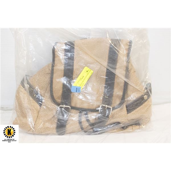 NEW BEIGE/BROWN LEATHER LOOK BACK PACK