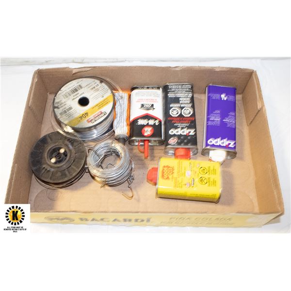 FLAT WITH ZIPPO FLUID, WIRES AND MISC