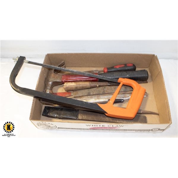 FLAT WITH HAMMER, FILES AND HACKSAW