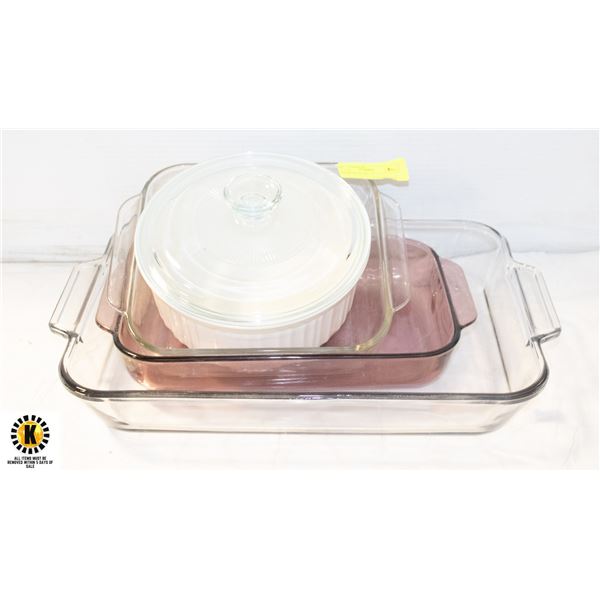 ASSORTED GLASS TRAYS