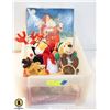 Image 1 : LOT OF 5 CHRISTMAS STUFFIES AND SANTA JIGSAW