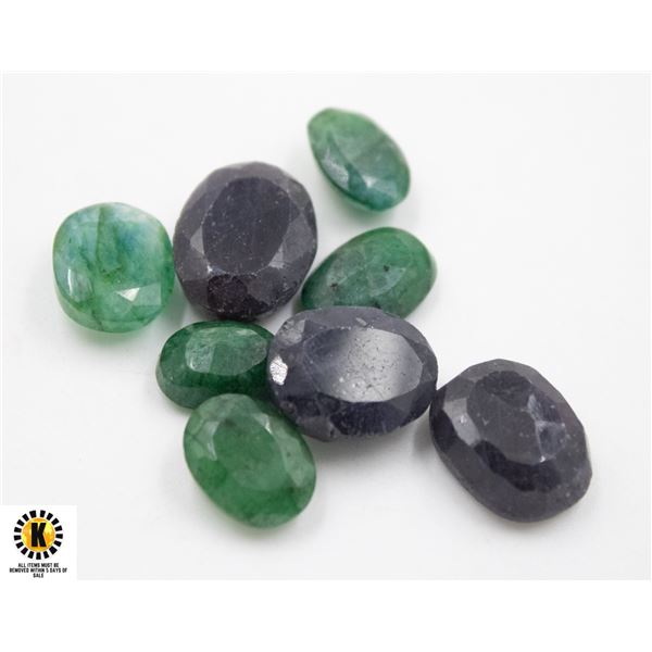 #49-GREEN EMERALD & SAPPHIRE  GEMSTONE 90.65 CT