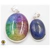 Image 1 : #375-NATURAL LAPIZ LAZULI ,RANBOW SOLAR QZ   PENDA
