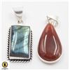 Image 1 : #369-NATURAL LABRADORITE , CAMELIAN  PENDANT