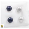 Image 1 : #207-NATURAL AKOYA PEARL STUD EARRINGS /2 PAIRS
